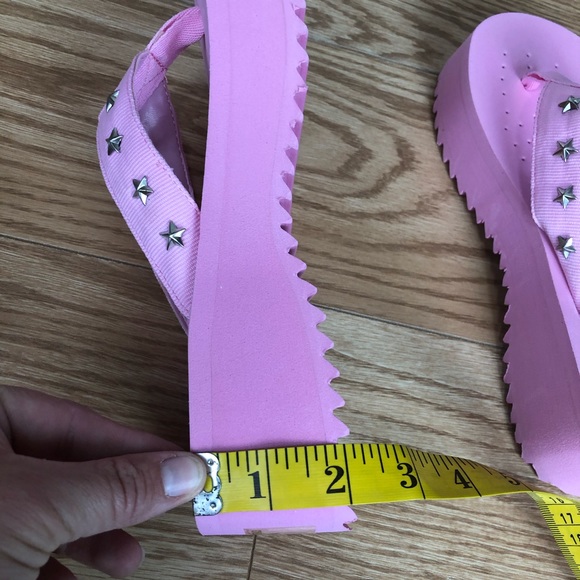 SODA Power Pink Star Studded Flip Flop Sandals - Picture 6 of 7